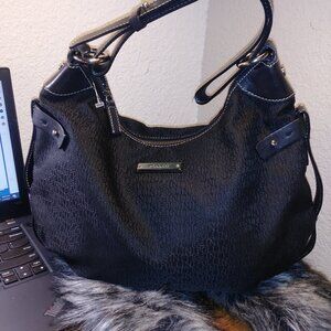 Pollini Monogram Signature Linen and Leather Hobo Bag (NWOT)
